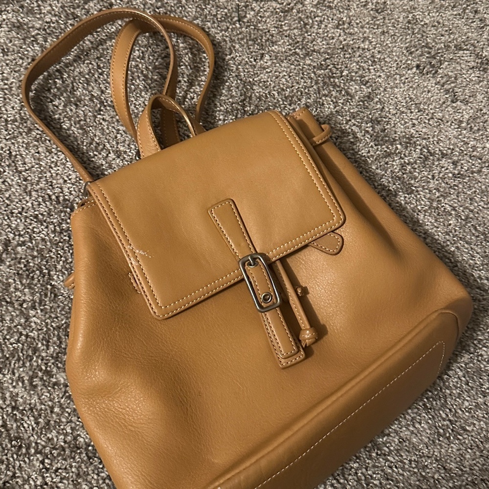 Leather coach backpack